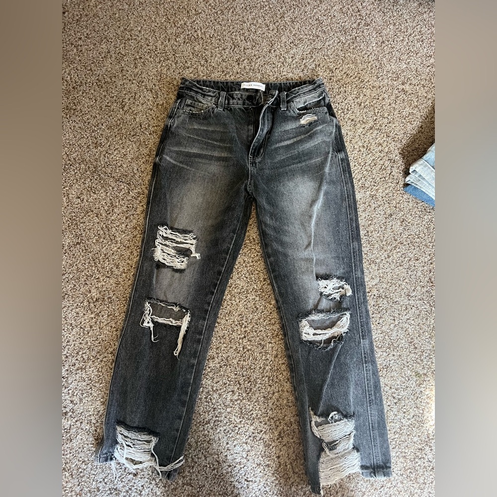 Flying Monkey Distressed Black Jeans
